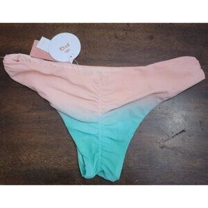 Pilyq Peach and Aqua Gradient Bikini Bottom